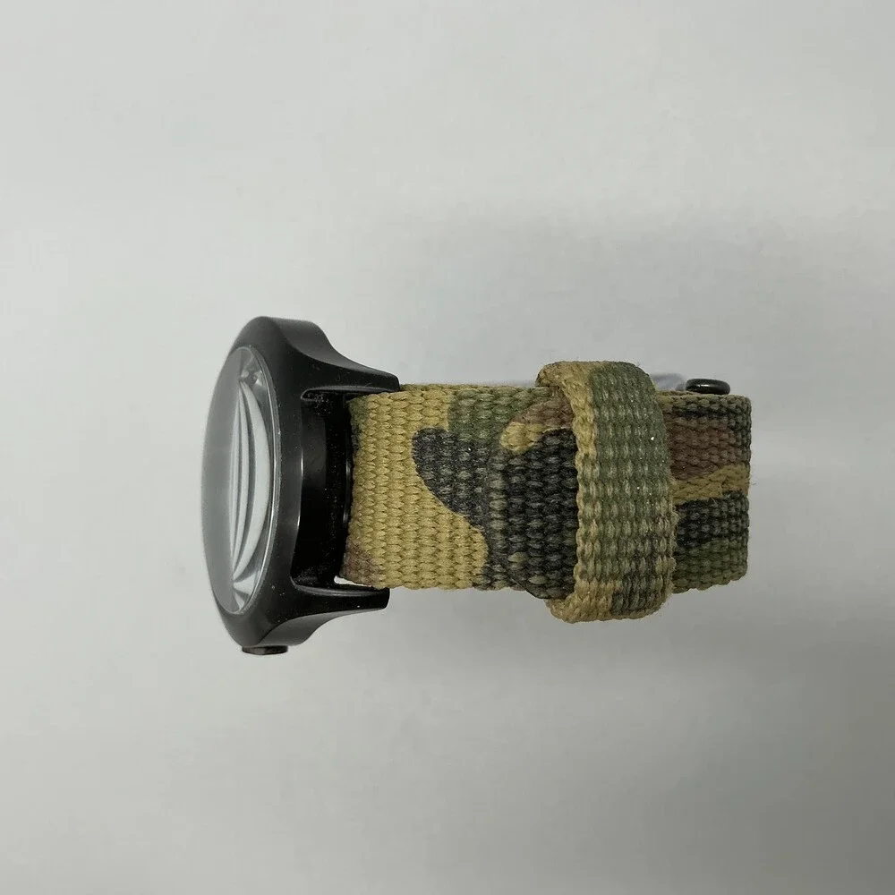 Nixon The Mod Mens Watch 39mm Black Dial Camo Nylon Strap 100M New Battery